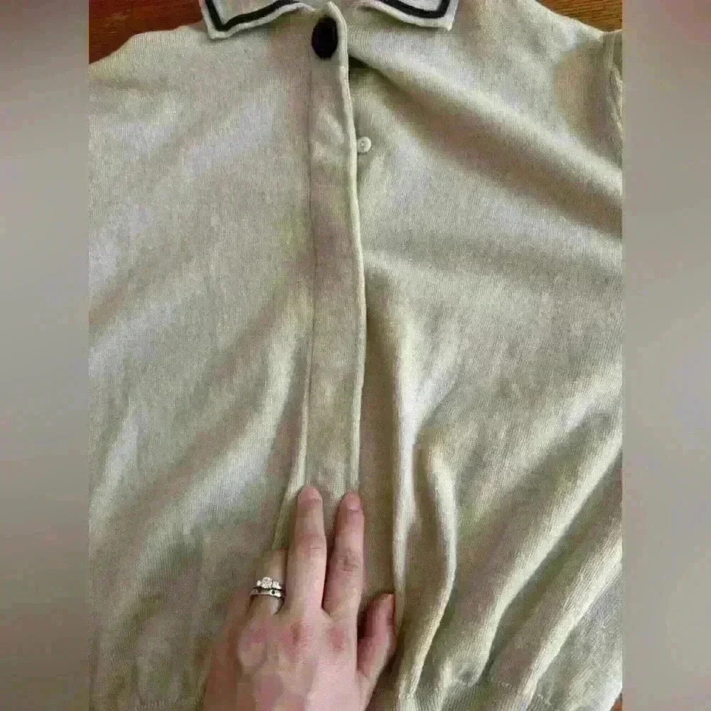 Vintage 1970’s Rare Jean Desses Sweater made in Paris France Brown Wool Cardigan - Picture 15 of 16